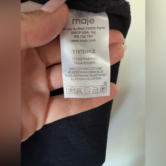 Maje Black Embellished T-Shirt – Size 2 - Picture 7 of 17